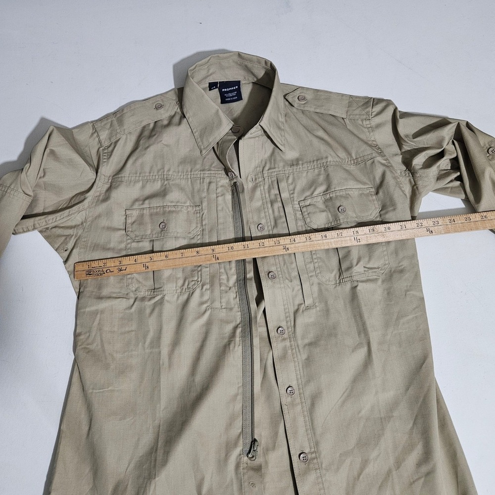 Propper Mens Khaki Tactical Ripstop Long Sleeve Shirt F5312 Tan Size M Regular - Picture 3 of 5